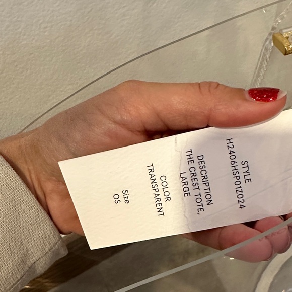 Veronica Beard Large Crest Market Tote Transparent with Embossed Logo - Picture 2 of 12